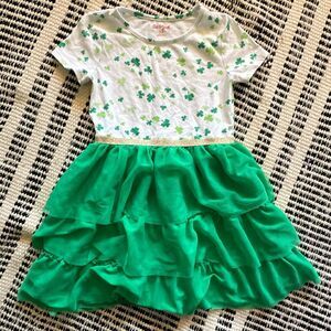 Cat & Jack size medium 8 green and white St. Patrick’s day dress